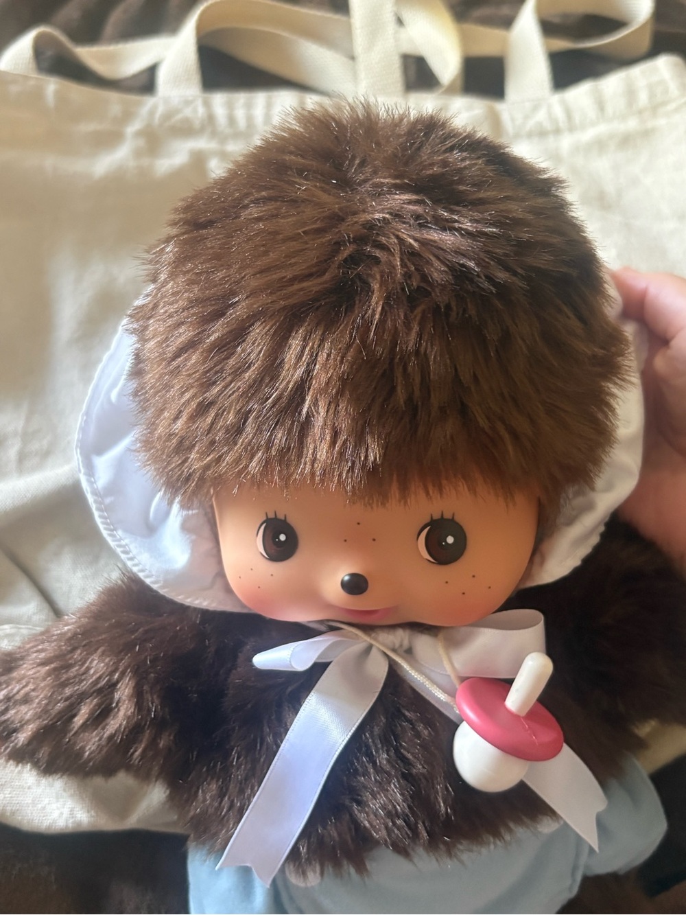large size bebichhichi boy monchhichi with bonnet - Picture 3 of 5